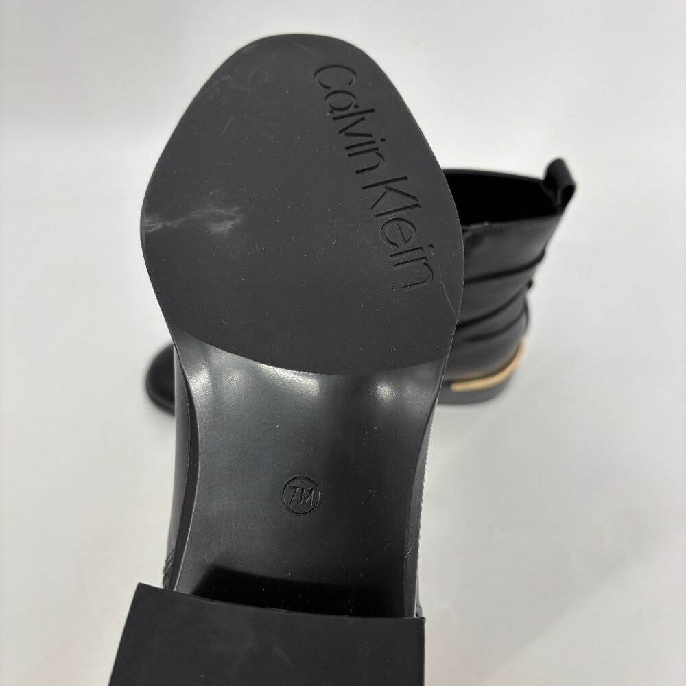 Calvin Klein Womens Jasen Buckle Strap Block Heel Ankle Booties Black Sz 7M NWB - Picture 7 of 9